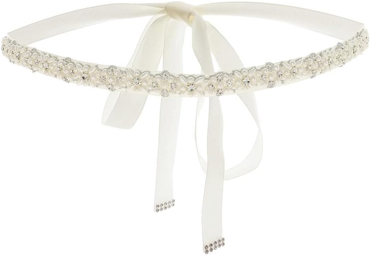 Parel Bruiloft Riem Strass Jurk Accessoires Met Riboon Voor Bruid Bruidsmeisje