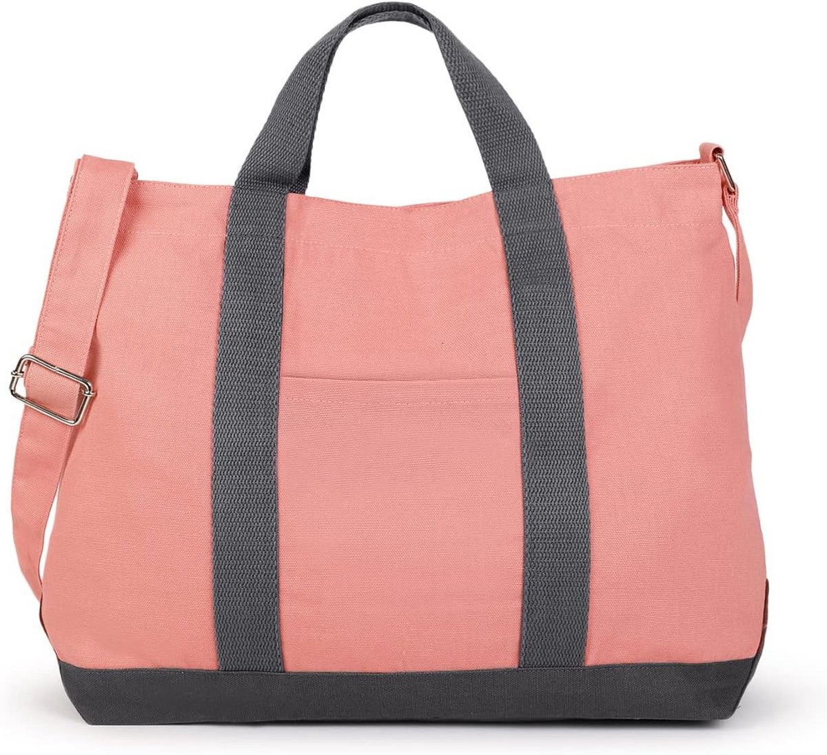Grote Canvas Tas met Crossbody Band - Ideaal als Boodschappentas of Strandtas