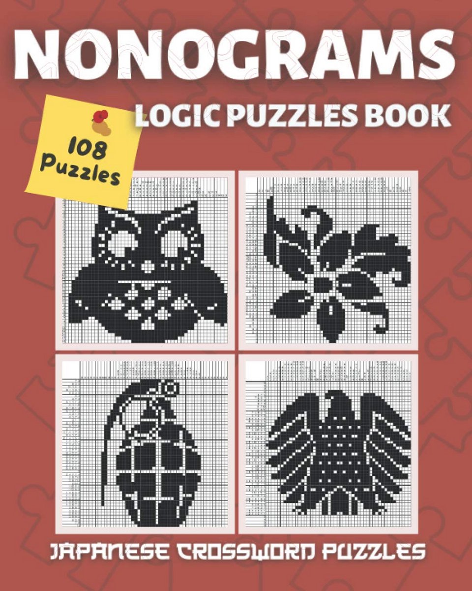 Nonogram Puzzelboek Volwassenen & Tieners: 108 Logische Hanjie, Griddlers & Picross Puzzels