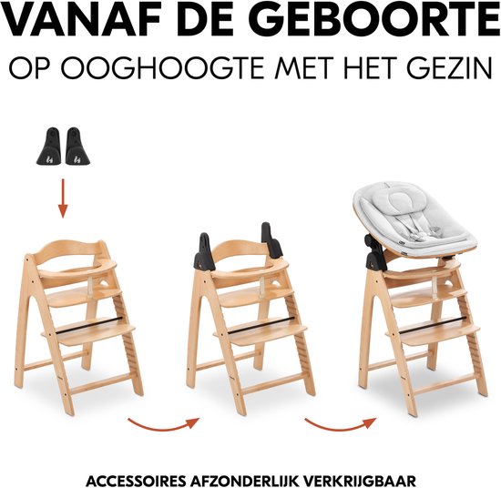 hauck Arketa N Play Set - chaise haute pour enfant - certifiée FSC® - Natural