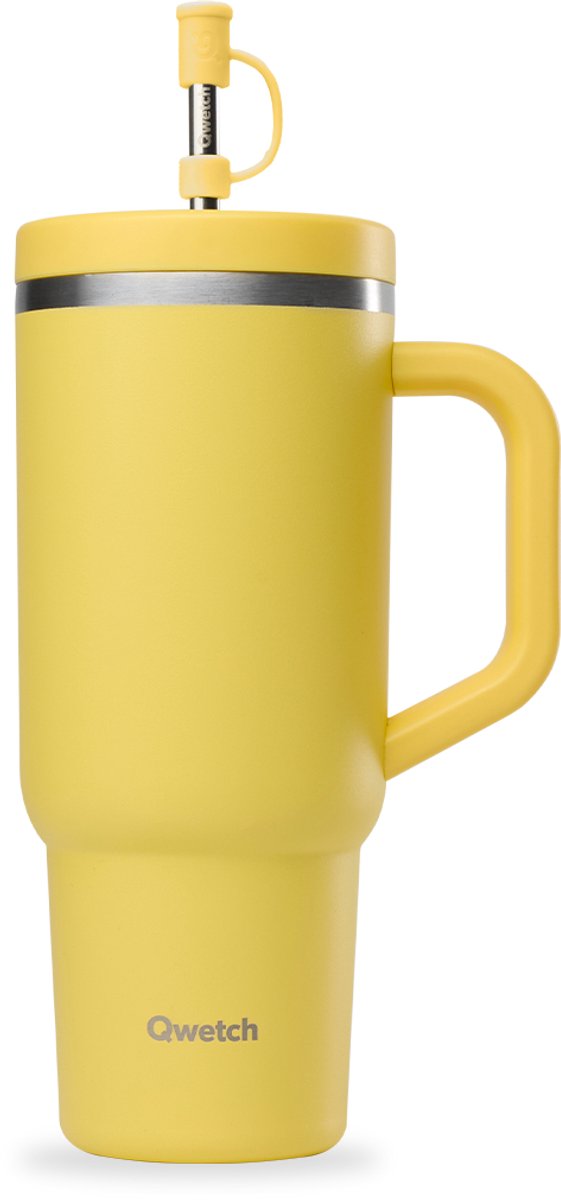 Qwetch - Isothermische Travel Cup - Pastel Citroen- 900ml