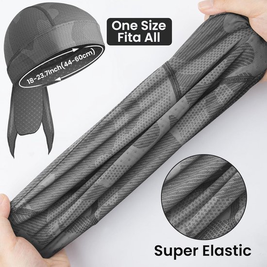 AfinderDE Unisex modieuze skelet bandana hoofddoeken halsdoek buisdoek fietsendoek UV-bescherming hoofdband voor fietsen fiets motorfiets wielersport (rood