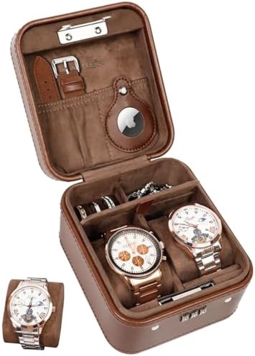 PromoHome Horloge Reisopbergtas met Veiligheidsslot - 2 Horloges en Sieraden Organizer - Elegante Opslagoplossing