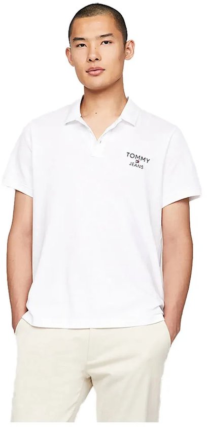Tommy Jeans Slim Corp Poloshirt Manches Courtes Wit XL Homme