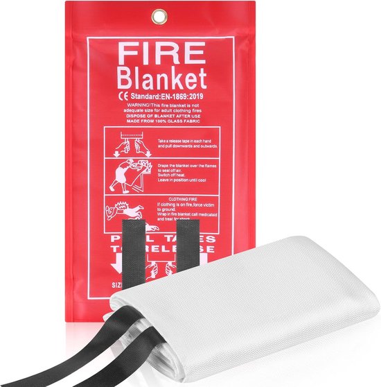 Brandblusdeken 1m x 1m - Draagbare Glasvezel Brandwerende Deken voor Keuken, Auto, en Buiten