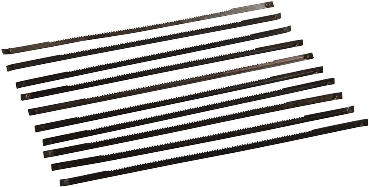Scrollzaagbladen 130 mm 10pk 24tpi voor hout, kunststof en non-ferrometaal