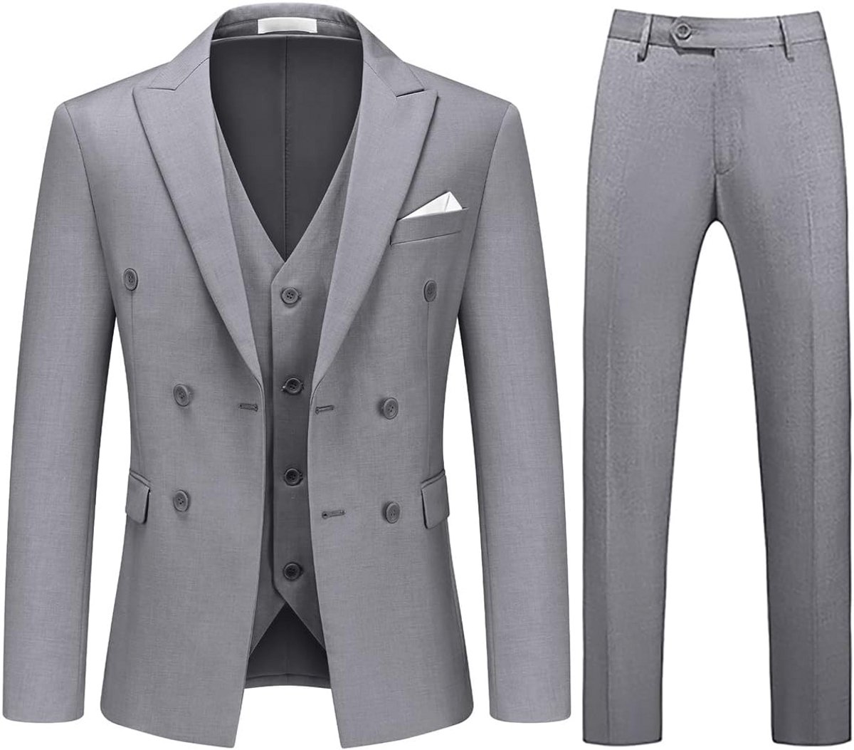 Heren 3-delig Slim Fit Pak voor Bruiloft en Formele Diner