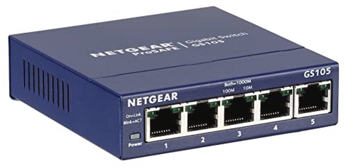 5-Port Gigabit Ethernet Switch - Unmanaged Network Hub for Desktop or Wall Mount