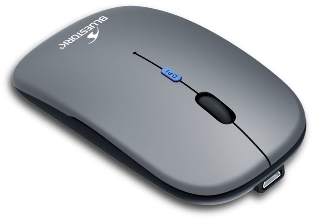 Muis - Draadloos - BLUESTORK - M-WL-OFF105 - Stil - Bluetooth of 2,4 GHz dongle - Grijs/Zwart