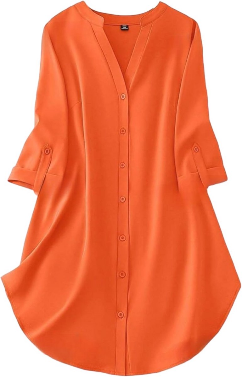 Vrouwen Katoenen Knopen Voorkant Shirt Jurk || Rol Tab Mouwen & Kraag Flared Jurk || Korte Jurken voor Vrouwen