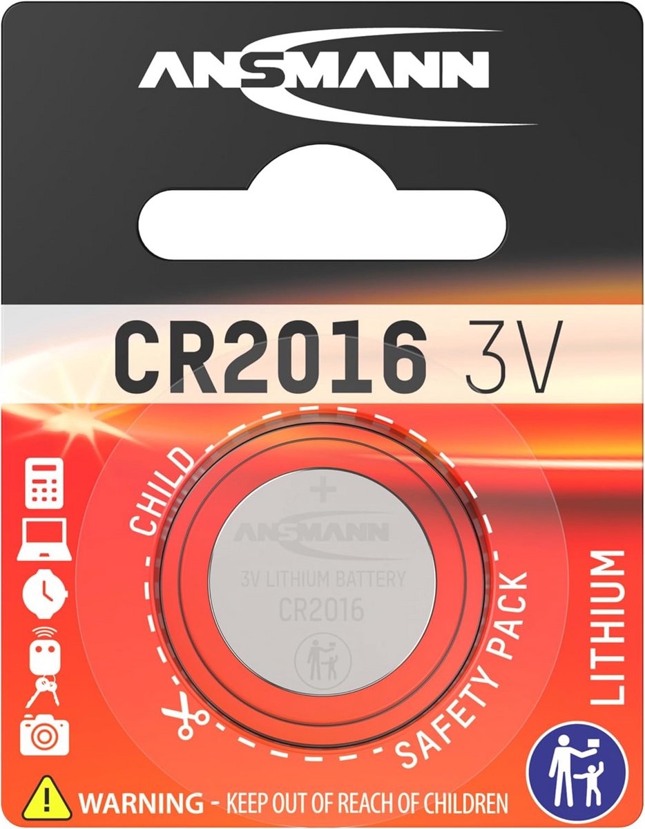 Knoopcelbatterij Lithium CR 2016 - Betrouwbare Energiebron voor Diverse Toepassingen