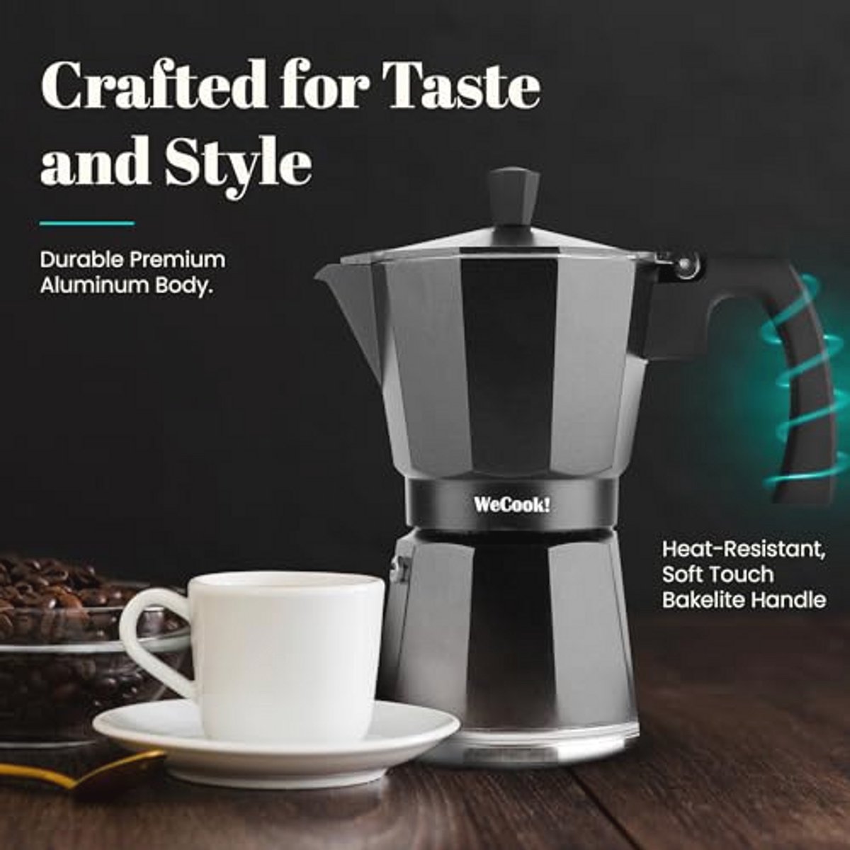 Italiaans Koffiezetapparaat voor Inductie - 9 Kopjes Aluminium Percolator met Siliconen Afdichting