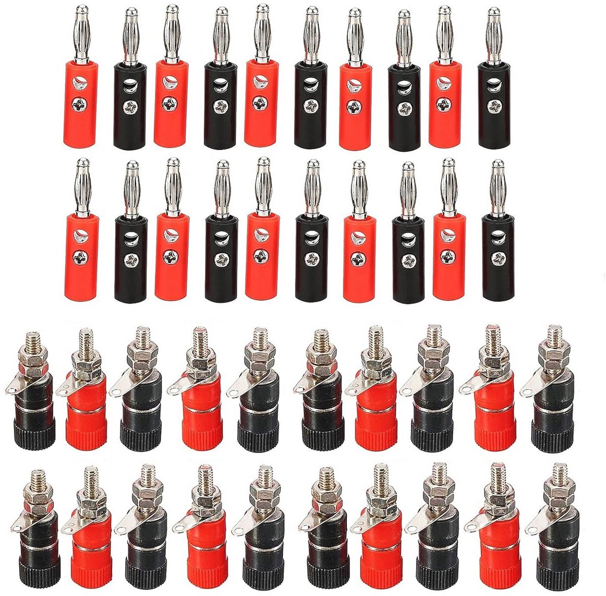 20 stuks banaanstekker en luidsprekeraansluitklemmen set voor audio verbindingen