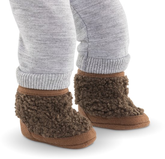 Corolle poppenlaarsjes schapenvacht-look bruin 36cm poppen accessoire. — afbeelding 2