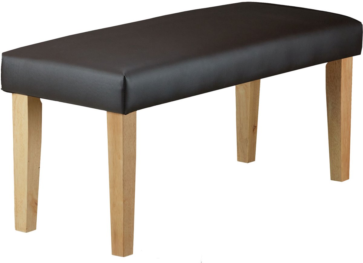 Homestyle4u Krukjes - Hocker - 103 cm - Zwart - Gestoffeerde Bank