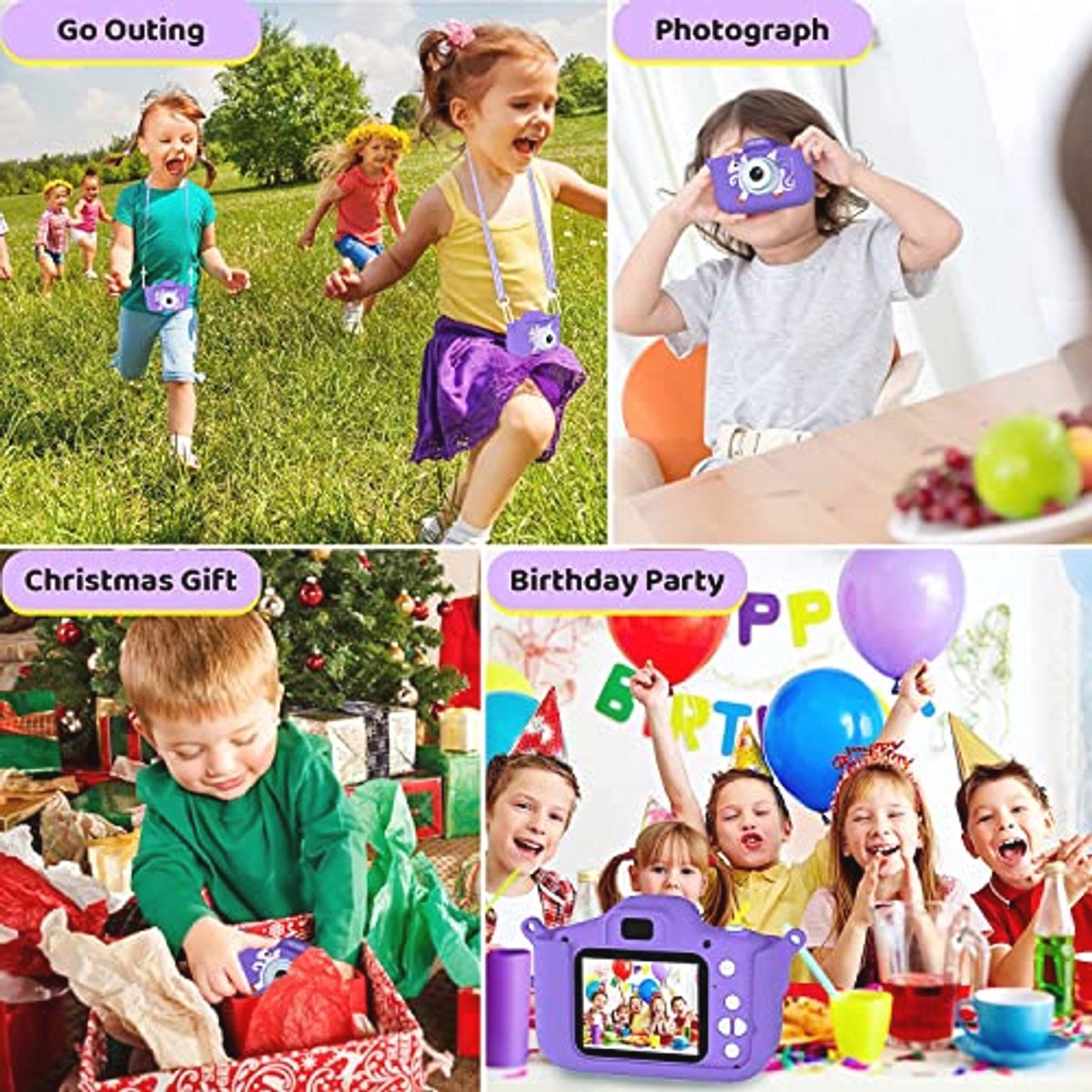 Digitale Kindercamera met 2.0 inch Display voor Kinderen - Fototoestel 1080p HD voor Jongens en Meisjes van 3 tot 11 Jaar