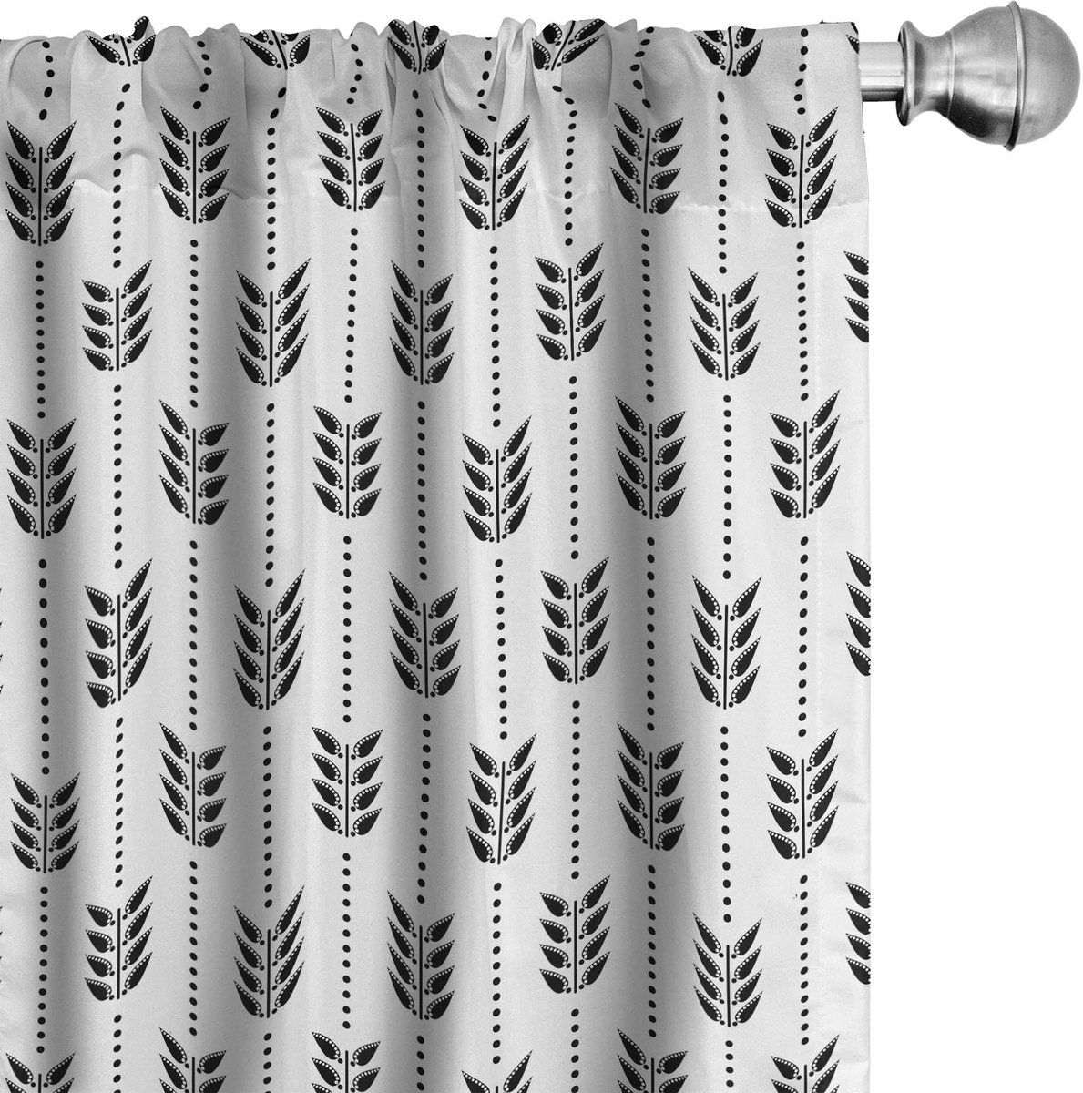 ABAKUHAUS Geometrische Gordijnen 74706 – 2x75x225 cm – microvezel Wit