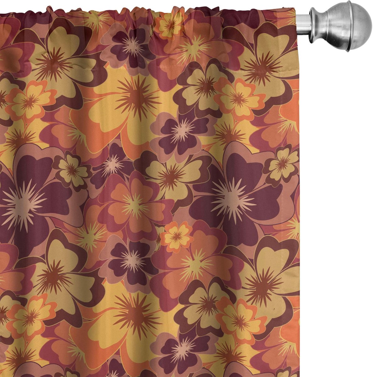 ABAKUHAUS Gordijnset 2x75x175 cm – microvezel – licht oranje Blass Oranje