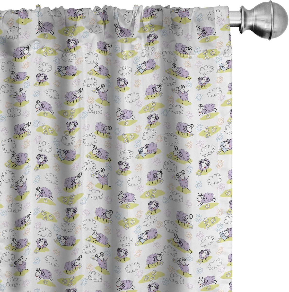 ABAKUHAUS Gordijnen – set van 2, microvezel, 75x225 cm – lavendel, halfverduisterend