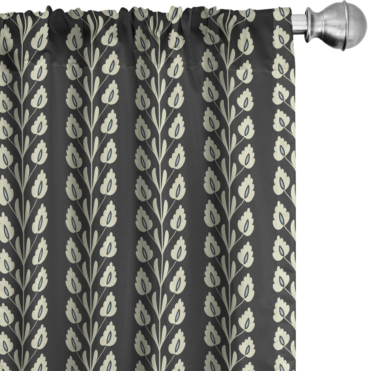 ABAKUHAUS Panelgordijnen – Geometrisch, 2x75x175 cm – Zwart/Wit Zwart en wit