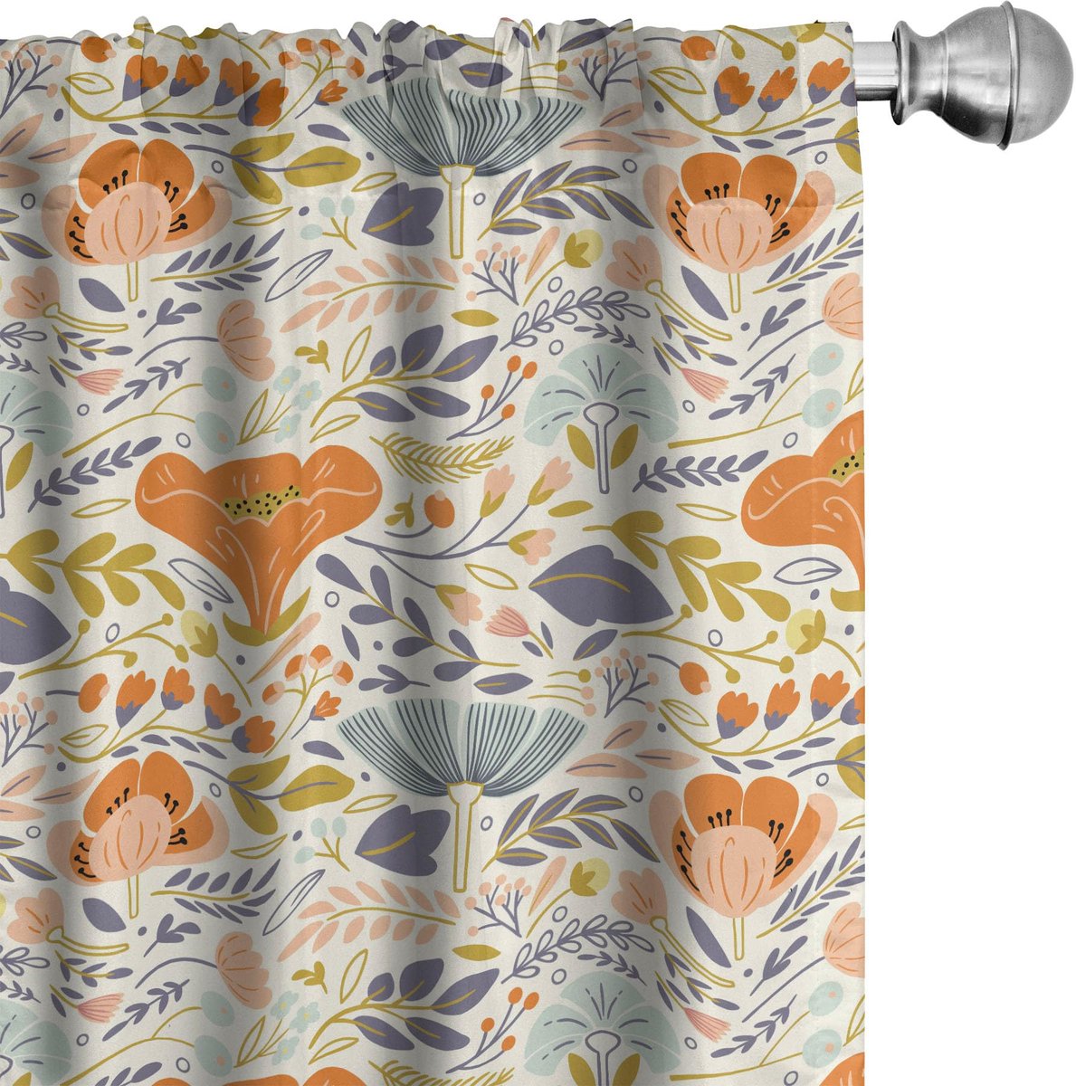 ABAKUHAUS Botanisch Gordijn – Weide Decor – 2x75x245 cm – Meerkleurig Mehrfarbig