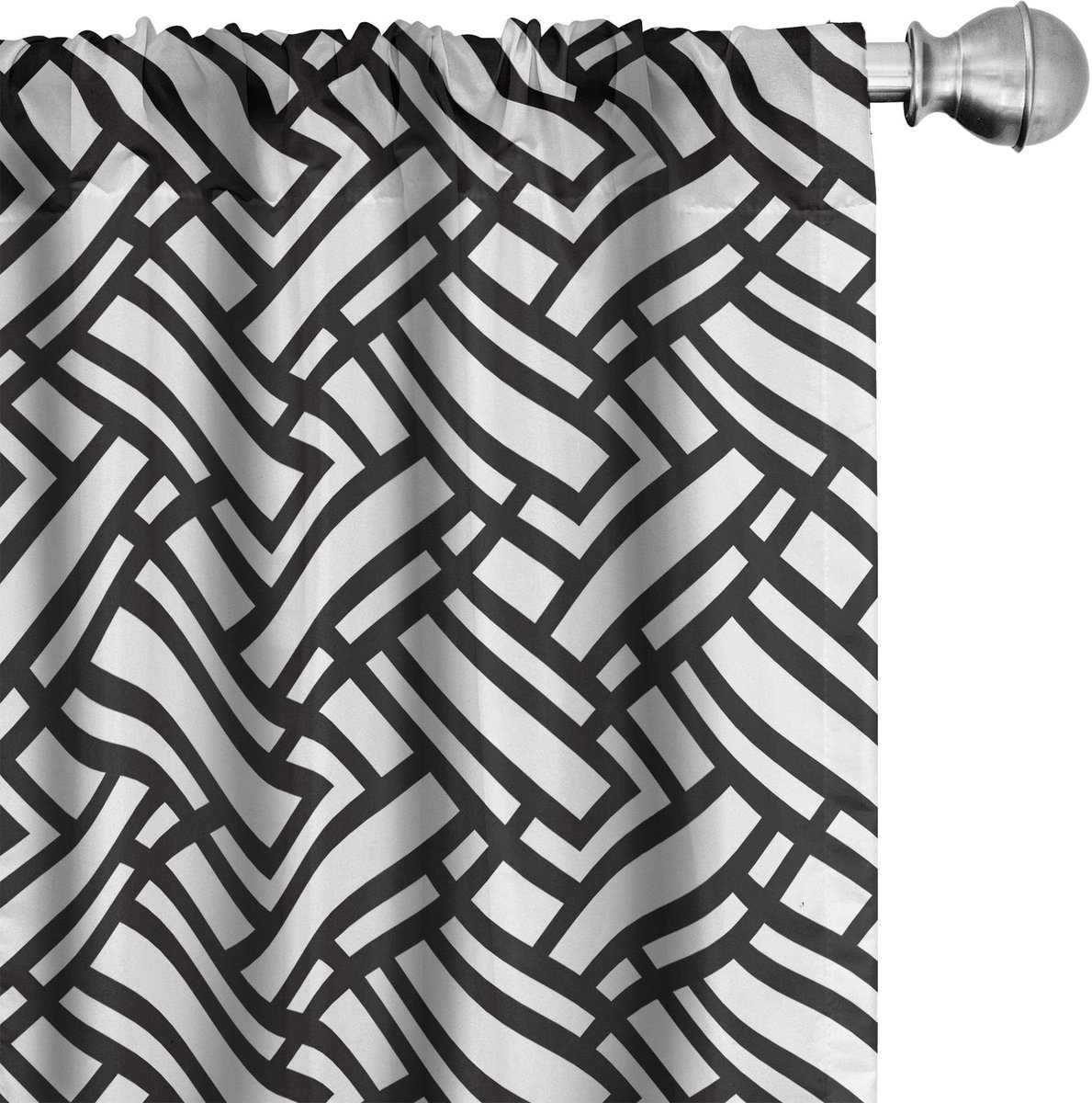 ABAKUHAUS Voorhangen 2x75x225 cm – Zwart-wit strepen