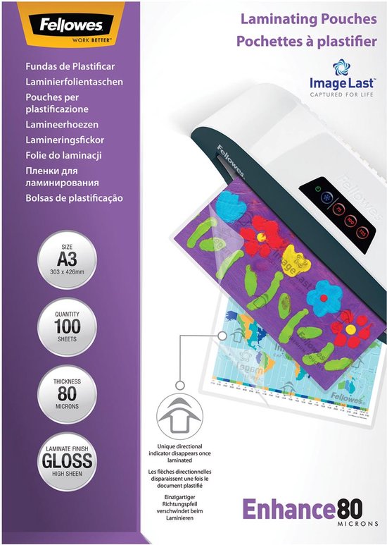 Fellowes Lamineerhoezen Enhance 80 mic A3 (100 stuks)