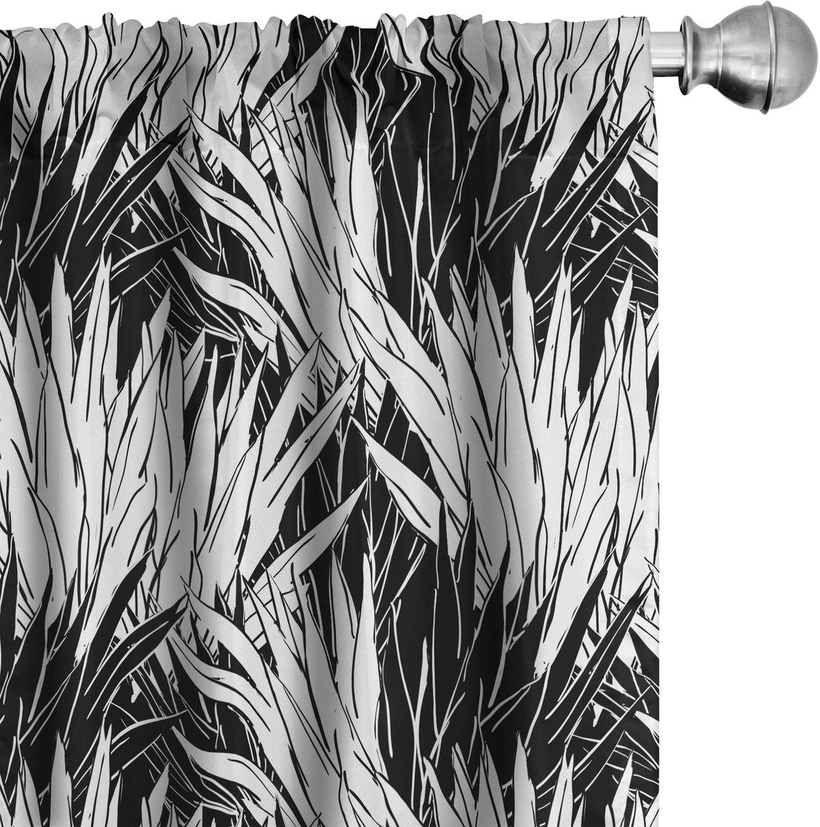 ABAKUHAUS Tropische Gordijnen – 2x75x245 cm – Antraciet Kohlengrau