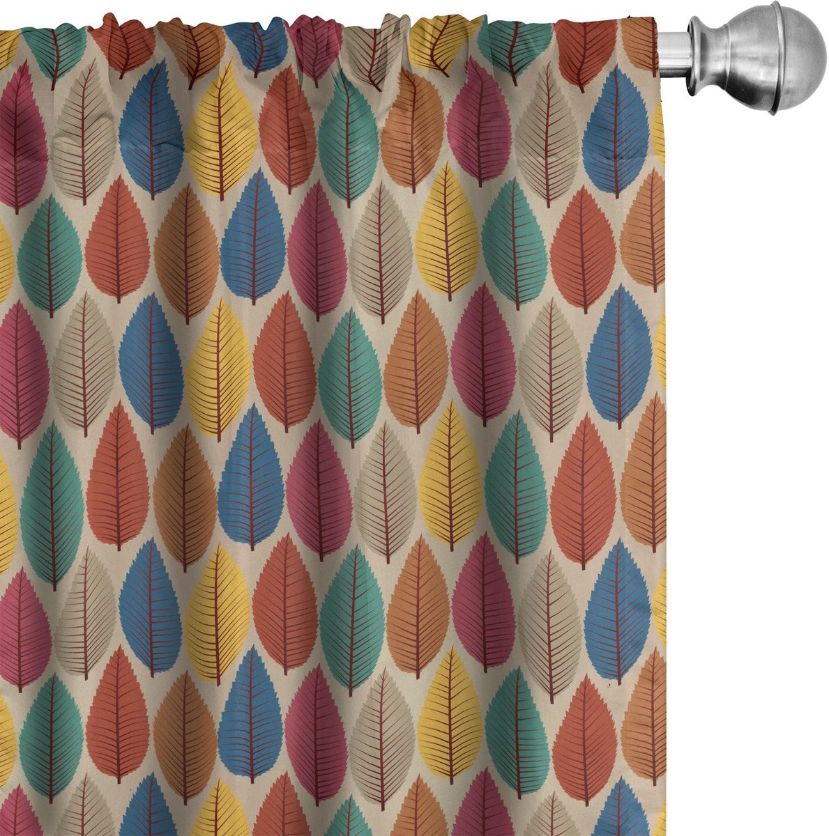 ABAKUHAUS Bos Gordijnen – 2x75x175 cm – microvezel – multicolor Mehrfarbig