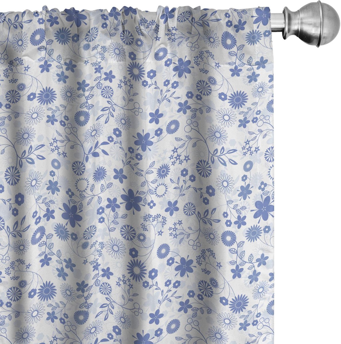 ABAKUHAUS Botanische Gordijnen – Kleine Bloemen – 2x75x245 cm – Violet