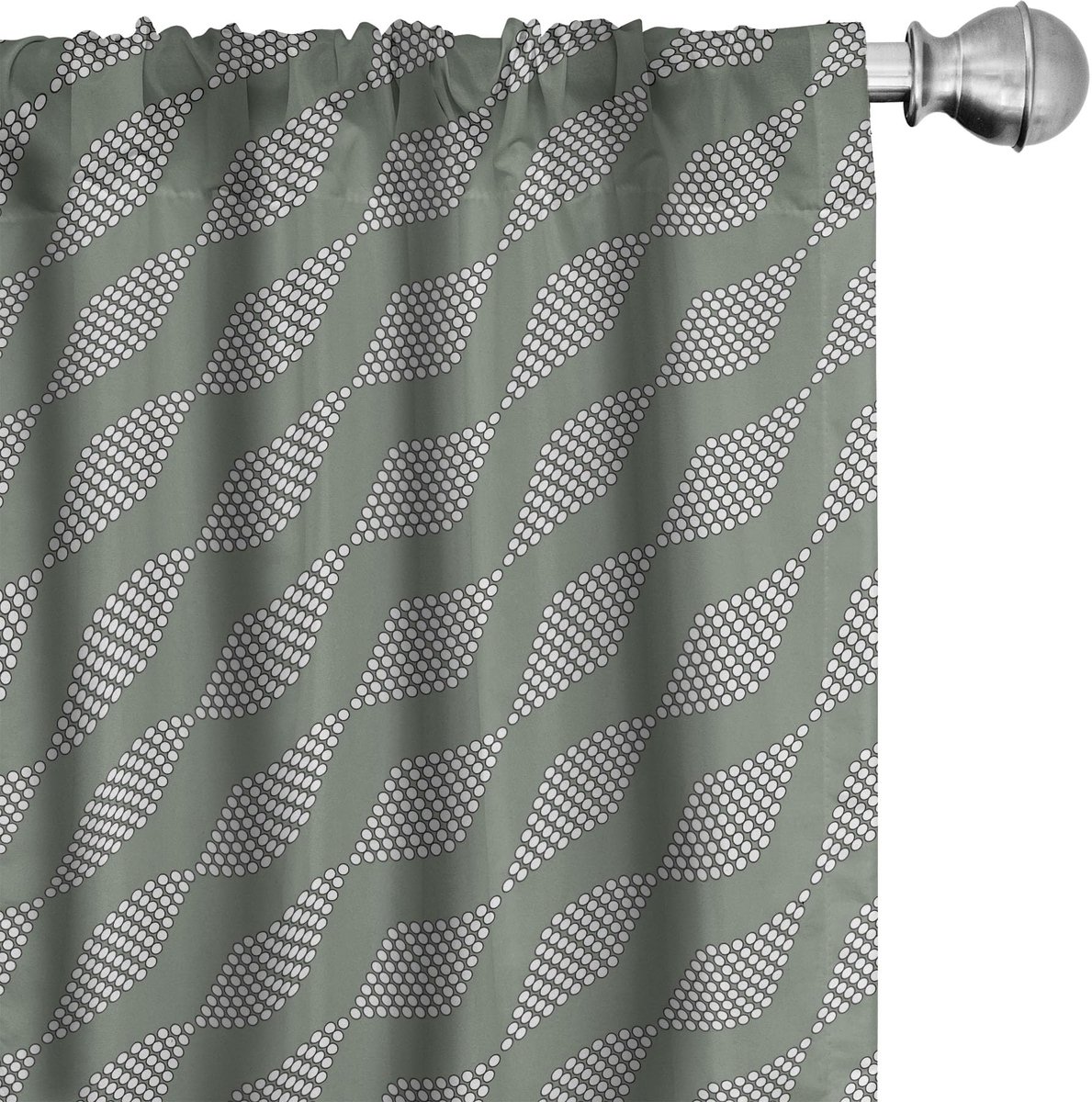 ABAKUHAUS Abstrakt Voorh. – Diamant‑Cirkel 2x75x225 cm – Wit en Groen microvezel Wit Groen