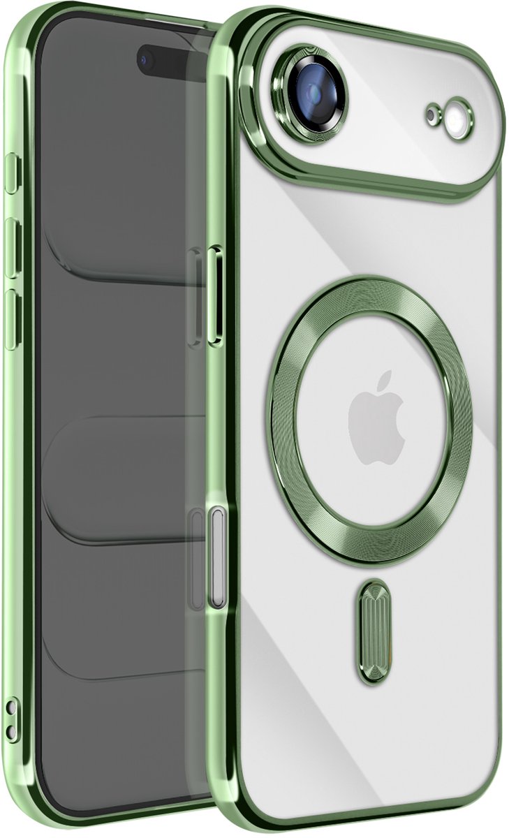 Avizar MagSafe Compatibele Hoes Geschikt voor Apple iPhone Air met Chromen Rand, Groen