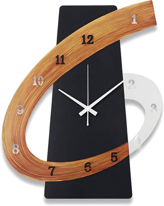 HJYBFA LED wandklok, moderne en creatieve decoratieve klok met stille beweging, unieke wooncultuur en cadeau-idee voor woonkamer, slaapkamer en kantoor beige 40 x 40 cm
