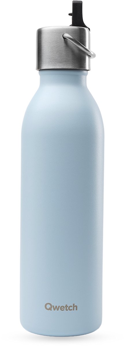 Qwetch - Isothermische fles - Active Pastel Blauw Sportdop- 600ml
