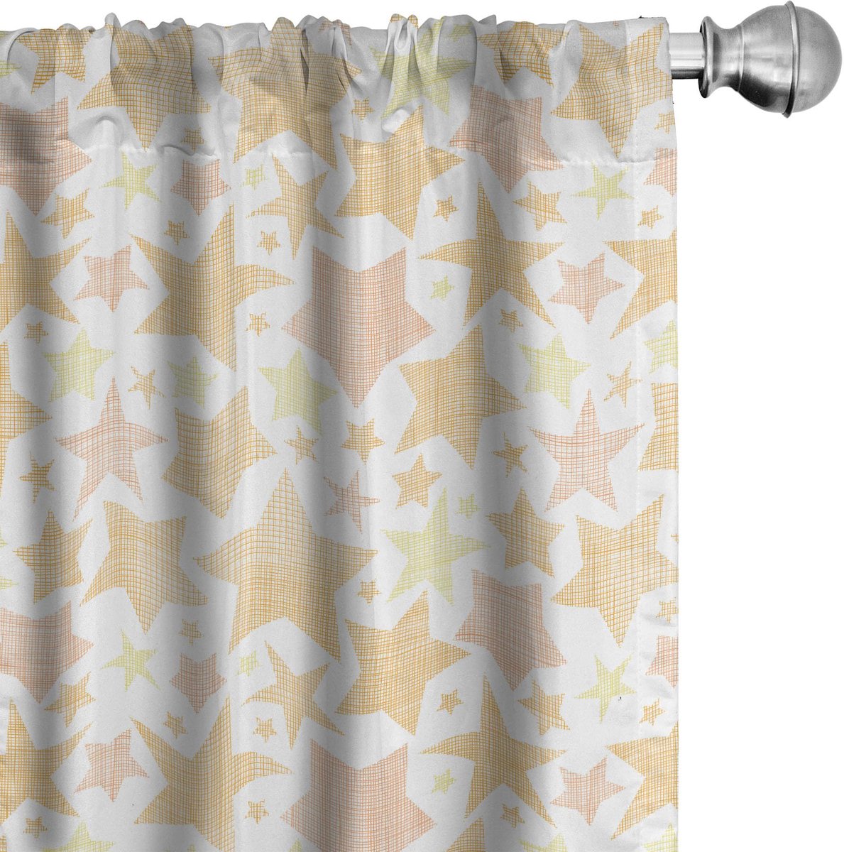 ABAKUHAUS Sterren Gordijnen – 2x75x225 cm – microvezel – Lichtgetinte Pale Yellow Marigold Hellgeel Ringelbloem
