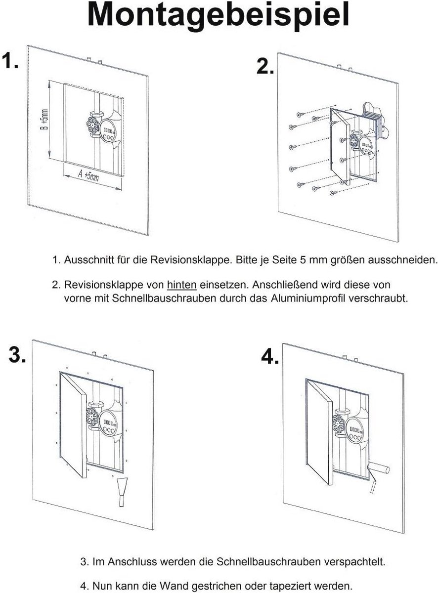 Inspectiepoort met Aluminium Frame voor Natruimtes - 500 x 600 mm