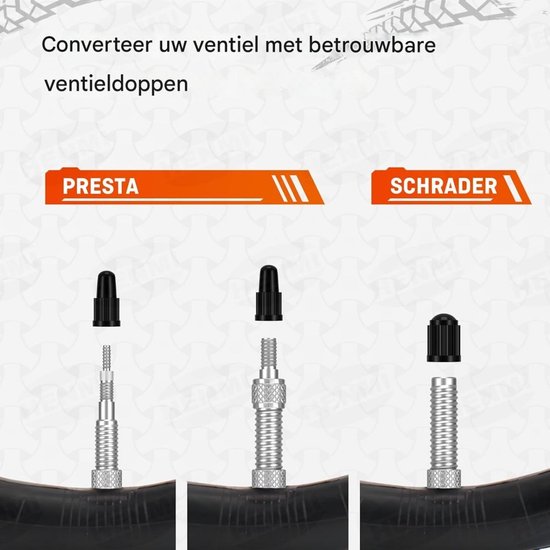 GELLDG Fietsventieladapterset - 21 stuks - Accessoires geschikt voor elektrische scooters - Fietsventieladapters - Alle ventielen geschikt voor fietspompen - Wordt geleverd met sorteerdoos — afbeelding 3