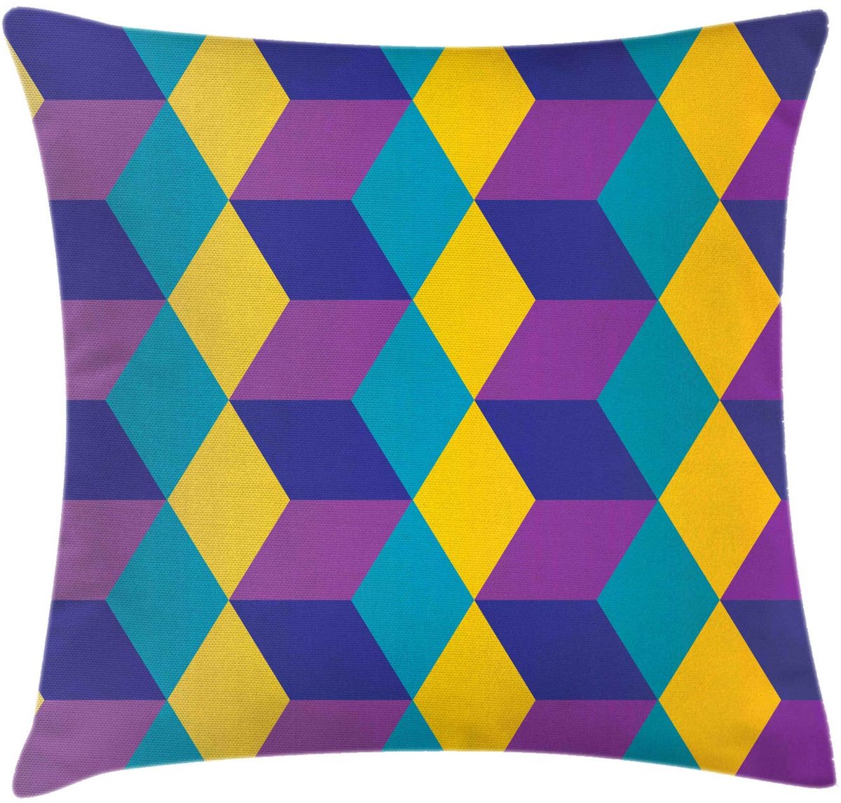 ABAKUHAUS Abstracte Kussenhoes – Optische Kubusillusie – 40x40 cm – Multicolor Mehrfarbig