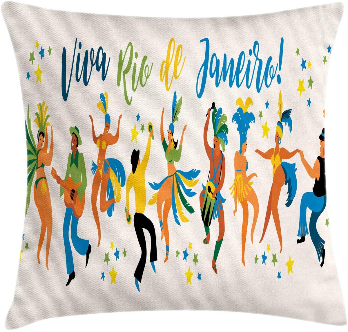 ABAKUHAUS Carnaval Kussenhoes Viva Rio – 50x50 cm – Tweezijdig bedrukt Mehrfarbig
