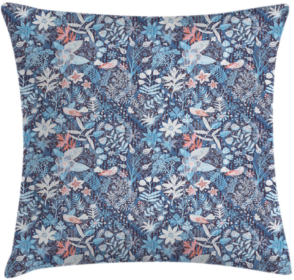 ABAKUHAUS Jacobeaans kussenhoes – 45x45 cm – Dubbelzijdig bedrukt – Blauw multicolor Blaugrau Multicolor