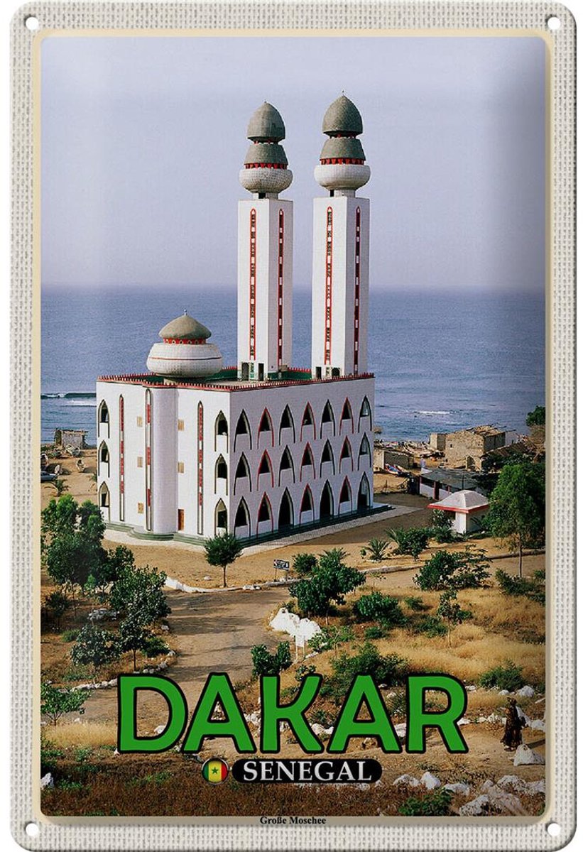 Blechschild Reise 20x30cm Dakar Senegal Große Moschee