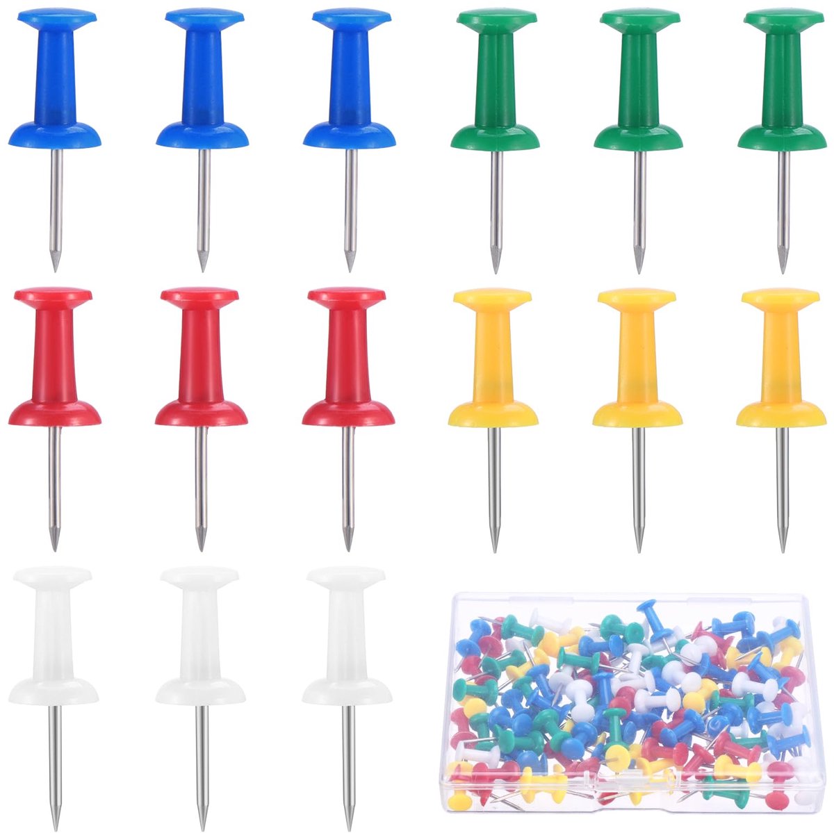IMPERATORIS® Prikspelden - Ronde Kop-Spelden - Kaart Pushpins - Nagelspelden - Gekleurde Kop Punaises - Voor Doe-het-zelf Wandkaarten - Bulletin Board - Creatieve en Kleurrijke Prikspelden voor Hangtacks - 100 Stuks