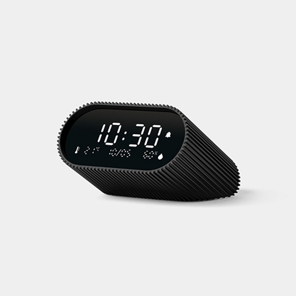 Lexon Ray Clock - Alarmklok met thermometer en hygrometer - Zwart