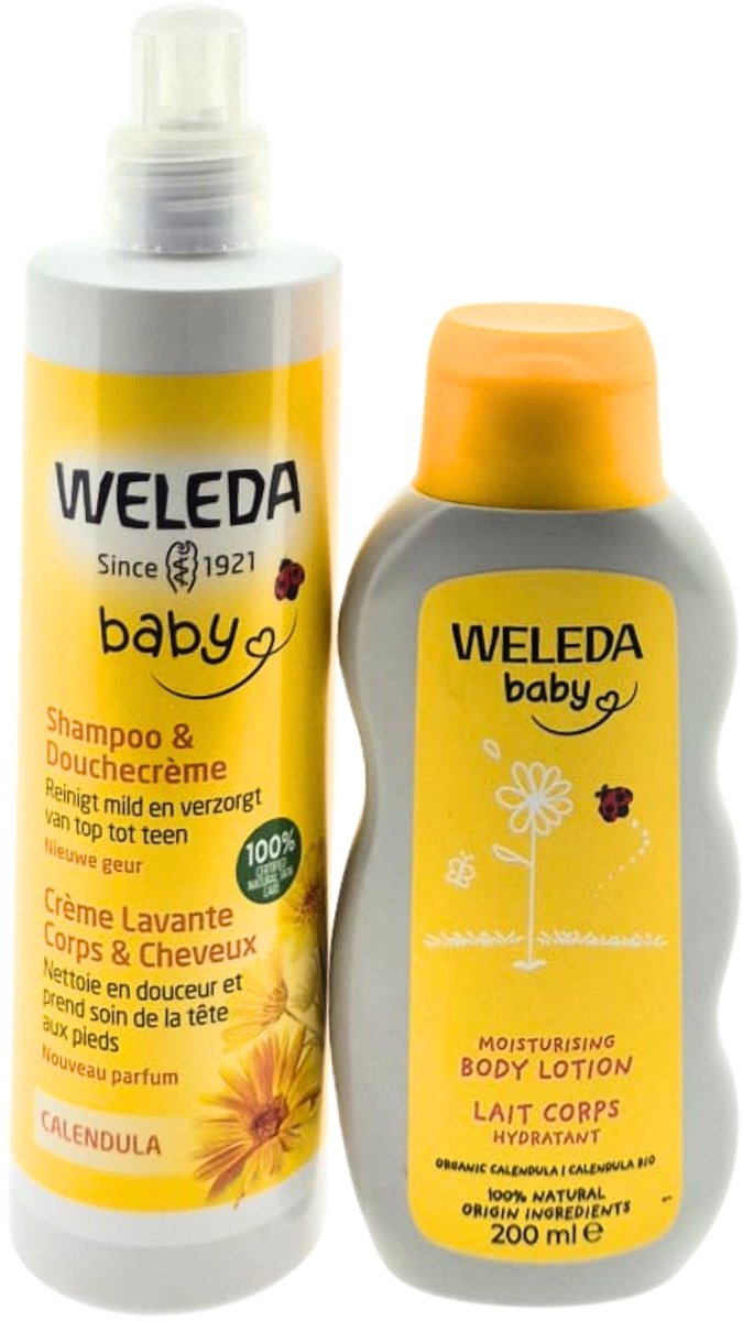 Weleda Kraamcadeauset Douche 2in1 - Bodylotion – Luxe Badset | Verwen Cadeauset | Wellness Geschenk voor Iedereen