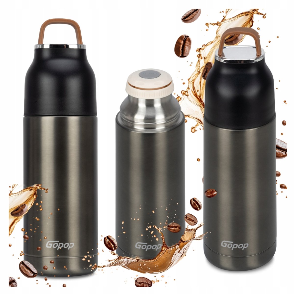 Gopop Earl Thermos 350ml RVS Zilver - Houdt Warmte & Kou