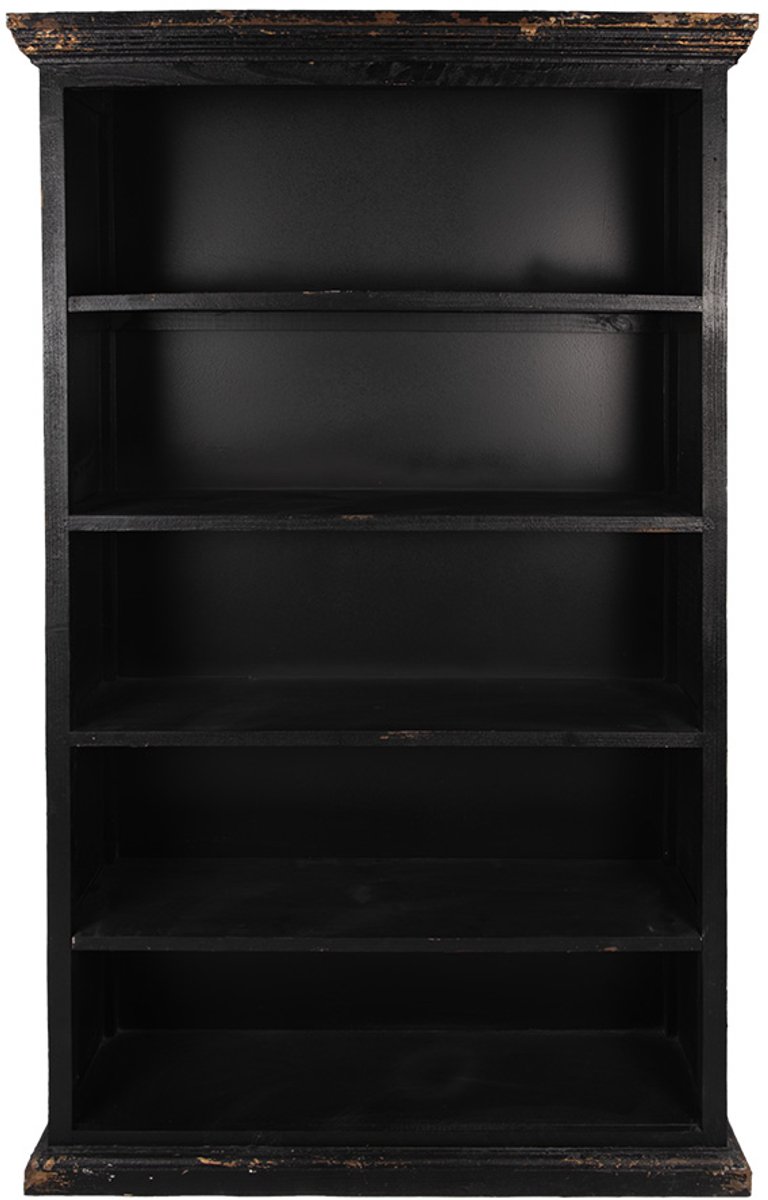 Clayre & Eef Boekenkast 116x36x195 cm Zwart Hout