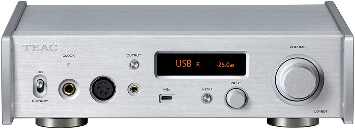 Teac UD-507, USB DAC, pre-amplifier, headp. amp, zilver