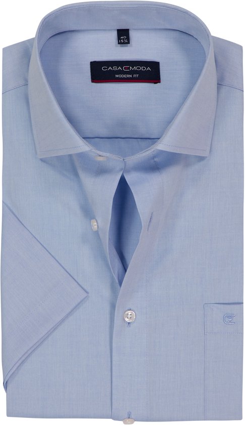 Casa Moda Chemise Uni Bleu Clair Manches Courtes Kent Modern Fit - 44