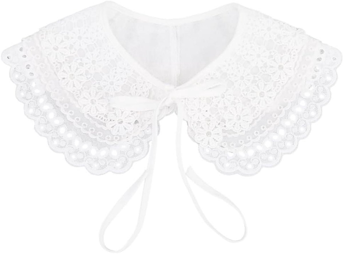 TTGoods - Afneembare witte kanten kraag met Daisy borduurwerk voor decoratie van vrouwen jurken en shirts