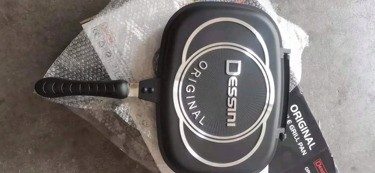 Dubbele grillpan 36 cm - antiaanbaklaag, gas en inductie